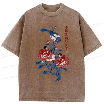 Tokyo-Tiger Best Of Luck Washed T-Shirt