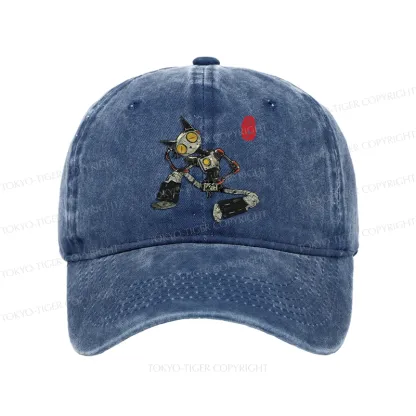 Tokyo-Tiger Contemplative Robot Cat Washed Cap