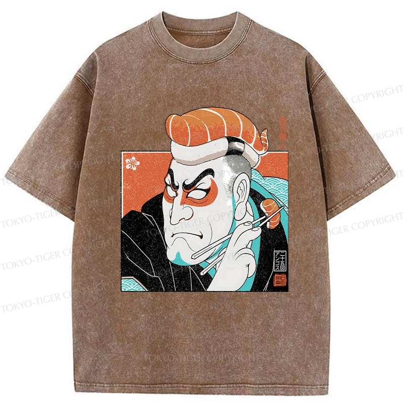 Tokyo-Tiger Sushi Chef Washed T-Shirt