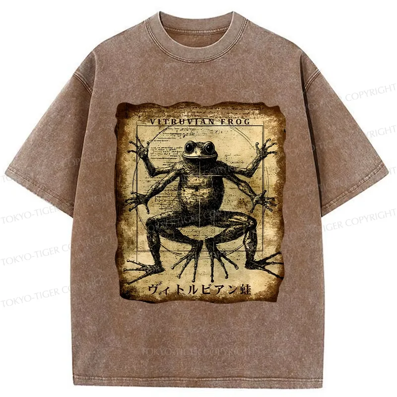 Tokyo-Tiger Vitruvian Frog Washed T-Shirt