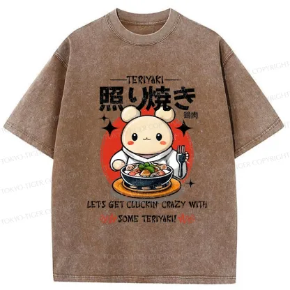 Tokyo-Tiger Chicken Teriyaki Japanese Washed T-Shirt