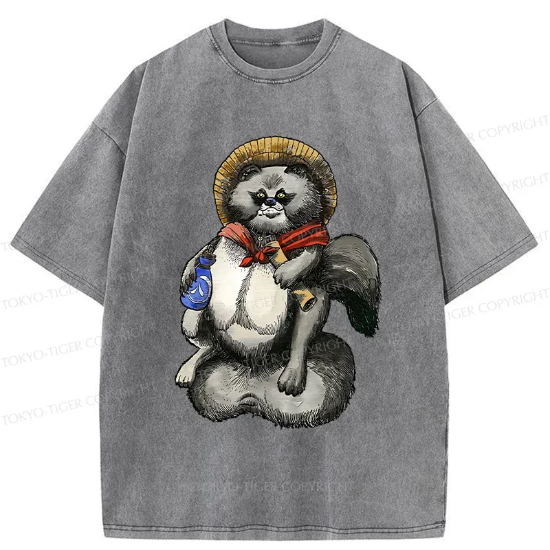 Tokyo-Tiger Japanese Mascot Washed T-Shirt