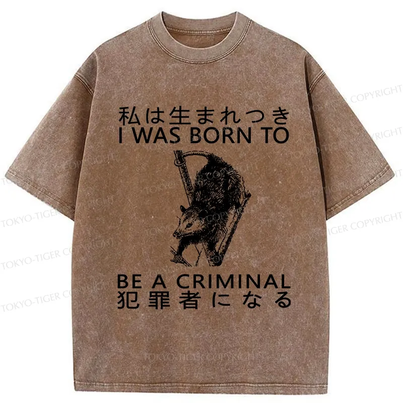 Tokyo-Tiger I Was Born To Be A Criminal Washed T-Shirt