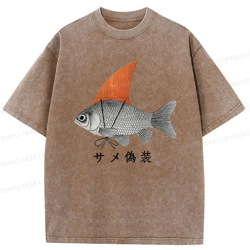 Tokyo-Tiger Fish Disguise Washed T-Shirt