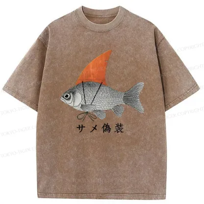 Tokyo-Tiger Fish Disguise Washed T-Shirt