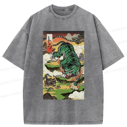 Tokyo-Tiger Fierce Tiger Washed T-Shirt