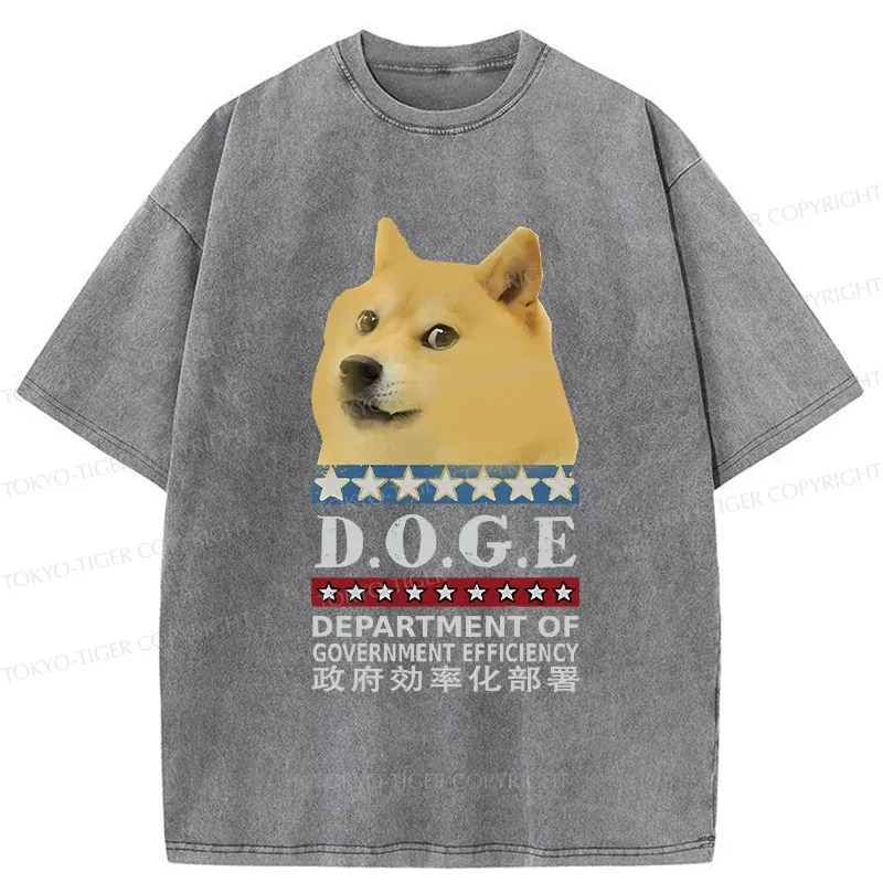 Tokyo-Tiger D O G E Dog Washed T-Shirt