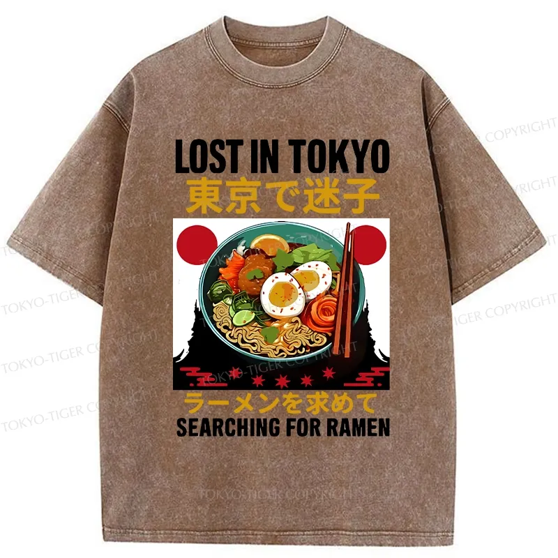 Tokyo-Tiger Searching For Ramen Washed T-Shirt