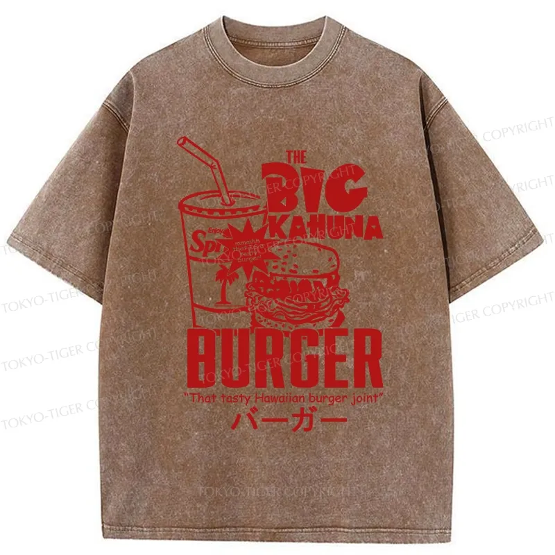 Tokyo-Tiger Tasty Hawaiian Burger Washed T-Shirt