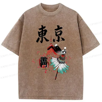Tokyo-Tiger Tokyo Tourism Washed T-Shirt
