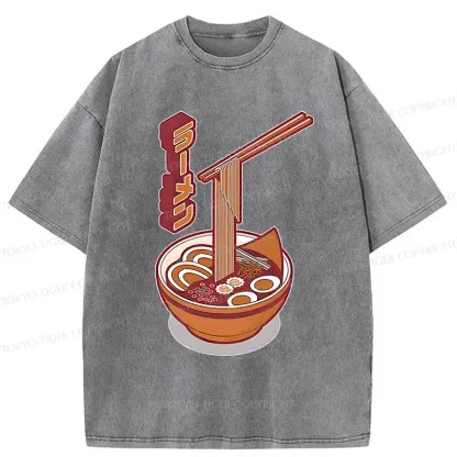 Tokyo-Tiger Retro Japanese Ramen Washed T-Shirt
