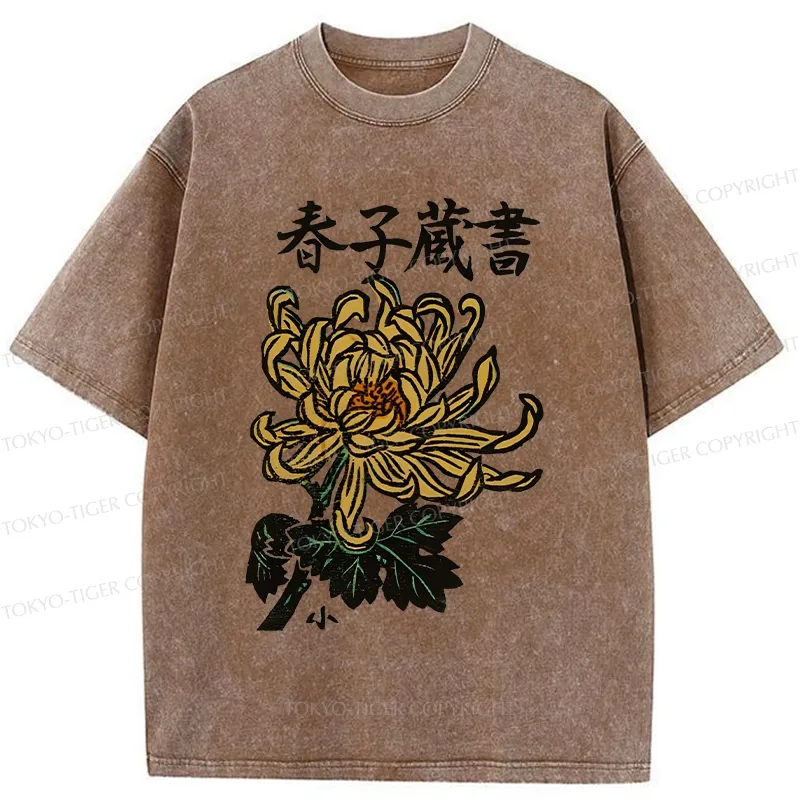 Tokyo-Tiger Spring Chrysanthemum Washed T-Shirt