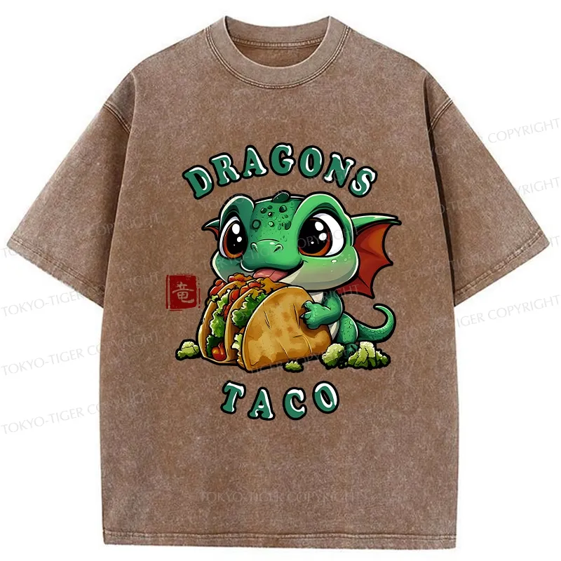 Tokyo-Tiger Dragon Taco Washed T-Shirt