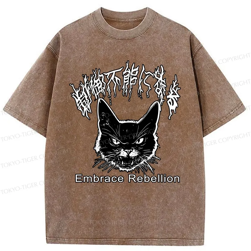 Tokyo-Tiger Embrace Rebellion Washed T-Shirt