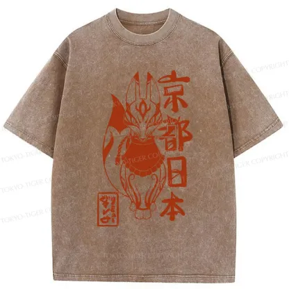 Tokyo-Tiger Japanese Fox Monster Washed T-Shirt