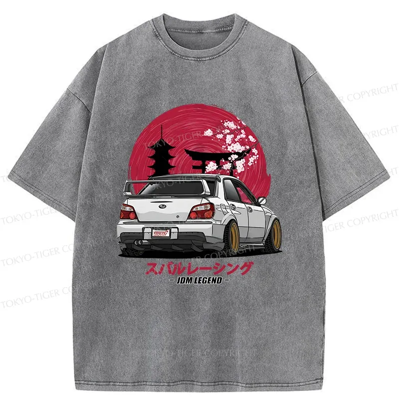 Tokyo-Tiger Japanese Retro Car Washed T-Shirt