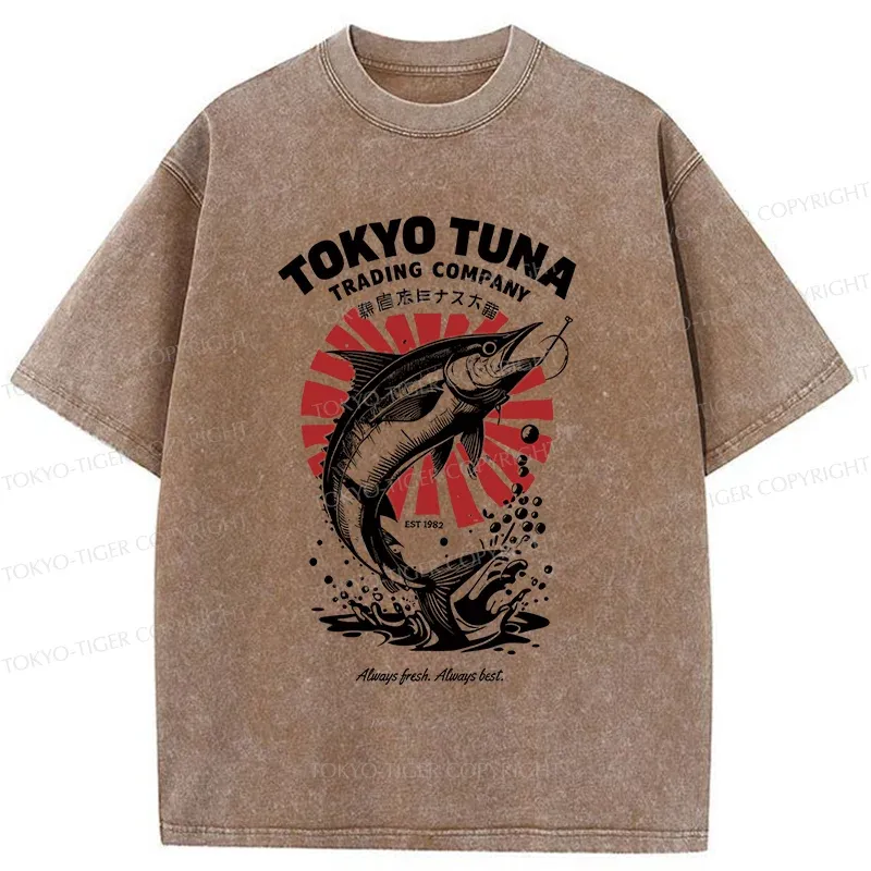 Tokyo-Tiger Tokyo Fishing Activities Washed T-Shirt