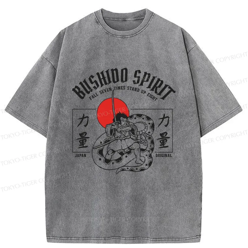 Tokyo-Tiger Samurai Spirit Washed T-Shirt