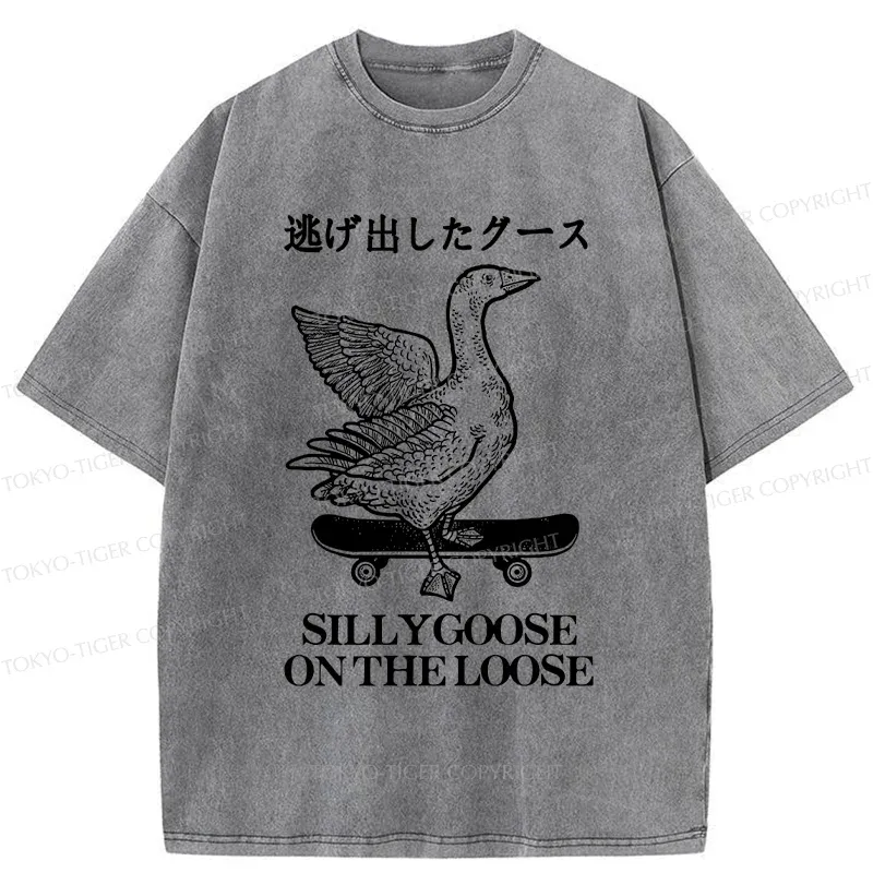 Tokyo-Tiger Skateboard Goose Washed T-Shirt