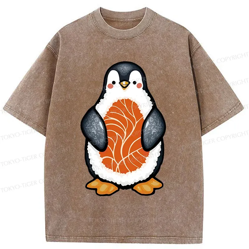 Tokyo-Tiger Penguin Sushi Washed T-Shirt