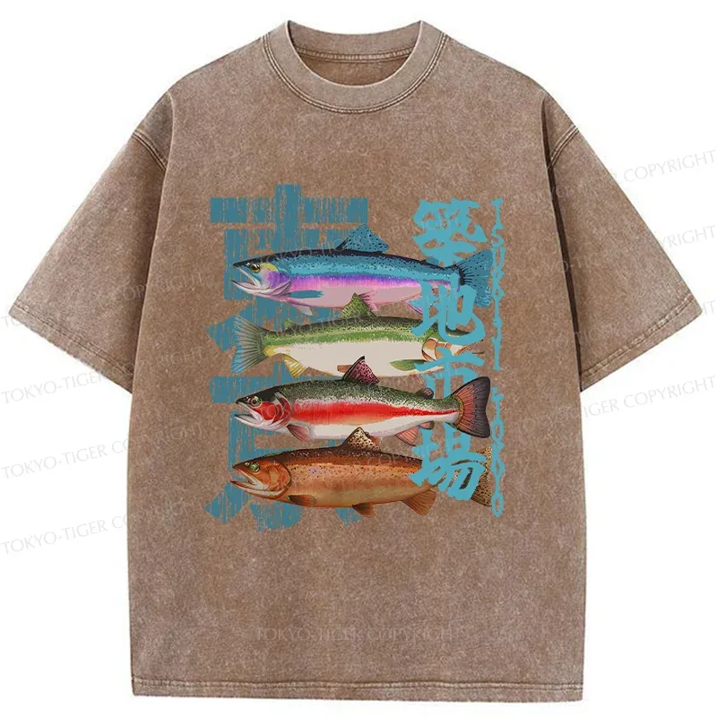 Tokyo-Tiger Retro Tsukiji Market Washed T-Shirt