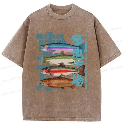 Tokyo-Tiger Retro Tsukiji Market Washed T-Shirt