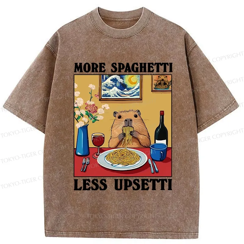 Tokyo-Tiger More Spaghetti Less Upsetti Capybara Washed T-Shirt