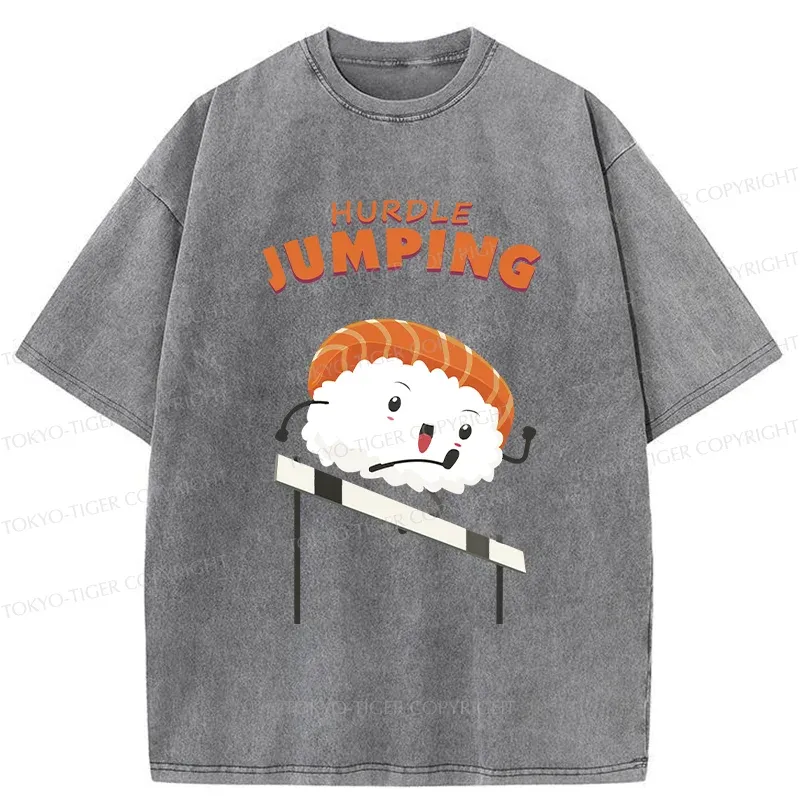 Tokyo-Tiger Hurdle Sushi Washed T-Shirt