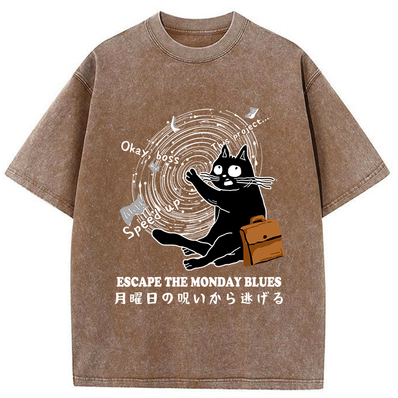 Tokyo-Tiger Escape The Monday Curse Washed T-Shirt