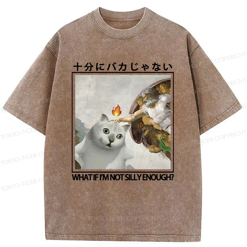 Tokyo-Tiger Stupid Cat Condemned By God Washed T-Shirt