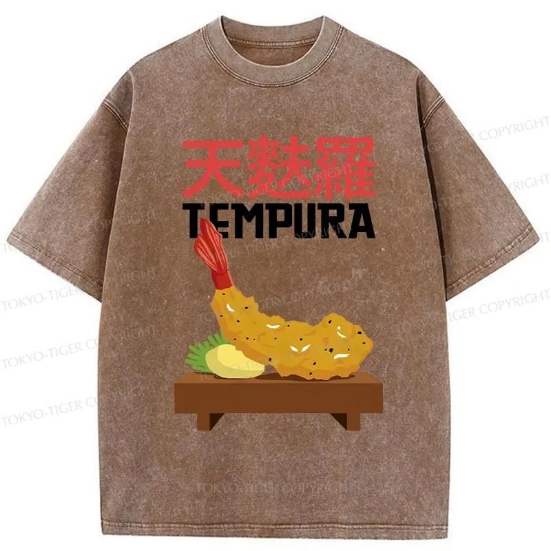 Tokyo-Tiger Shrimp Tempura Washed T-Shirt