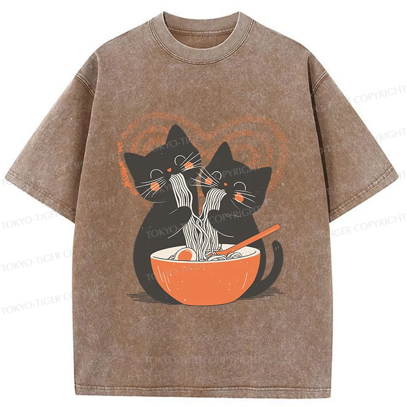 Tokyo-Tiger Let's Eat Ramen Together Washed T-Shirt