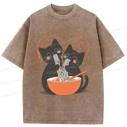 Tokyo-Tiger Let's Eat Ramen Together Washed T-Shirt