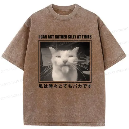 Tokyo-Tiger I Can Act Rather Silly At Times Washed T-Shirt