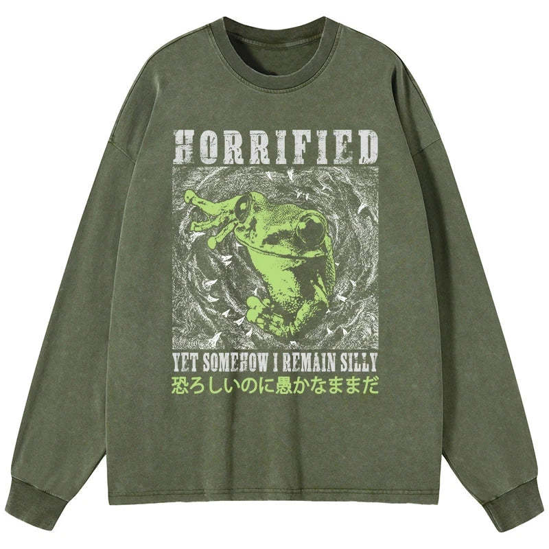 Tokyo-Tiger Silly Frog Japanese Washed Long Sleeve T-Shirt Sale