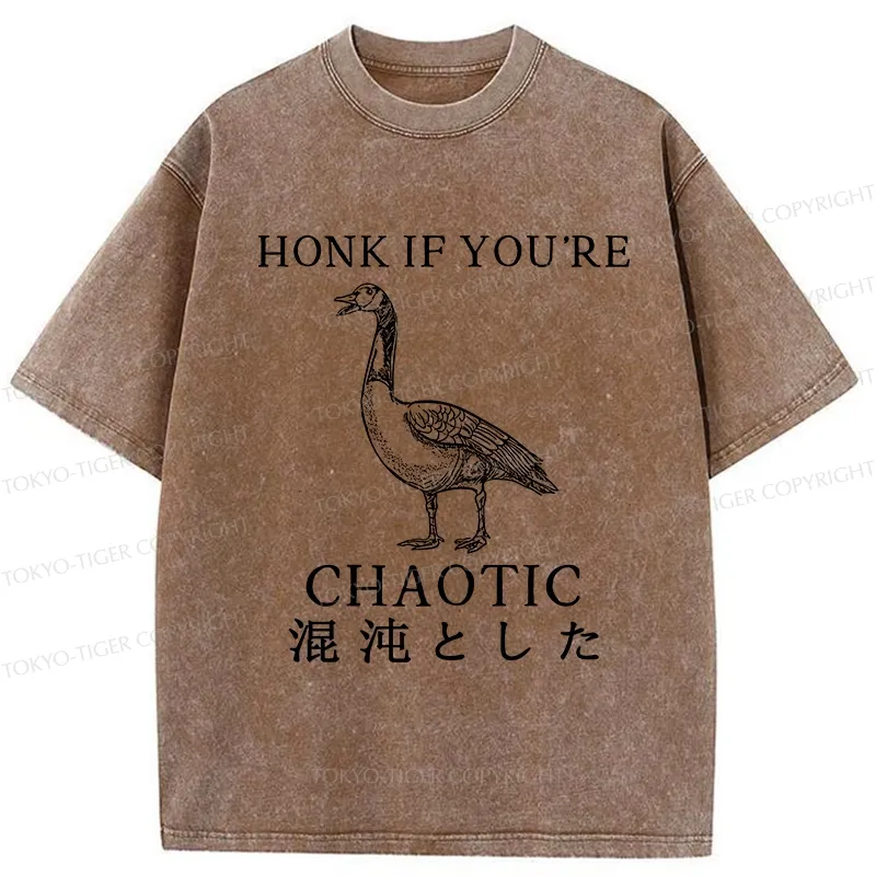Tokyo-Tiger Honk If You're Chaotic Washed T-Shirt