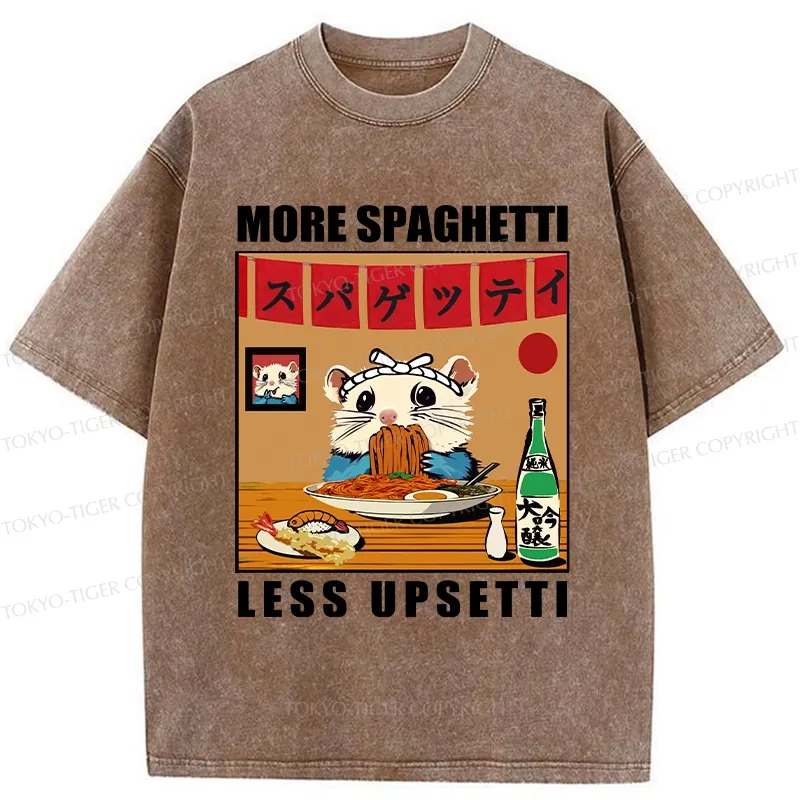 Tokyo-Tiger More Spaghetti Less Upsetti Hamster Washed T-Shirt
