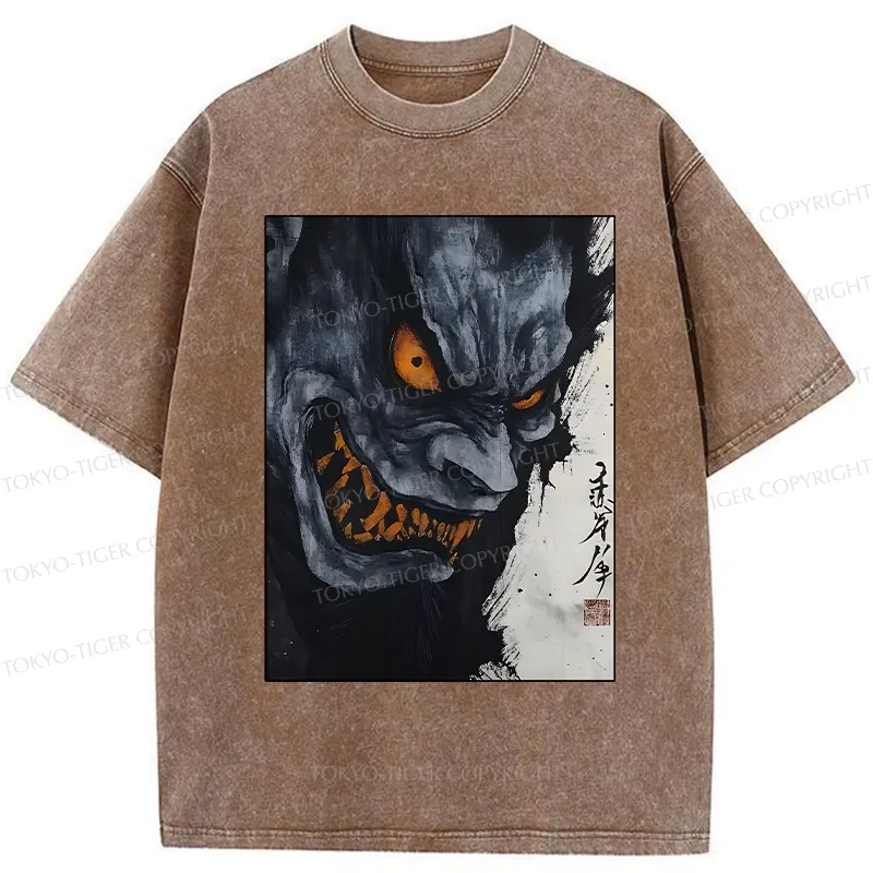 Tokyo-Tiger Japanese Horror Demon Washed T-Shirt