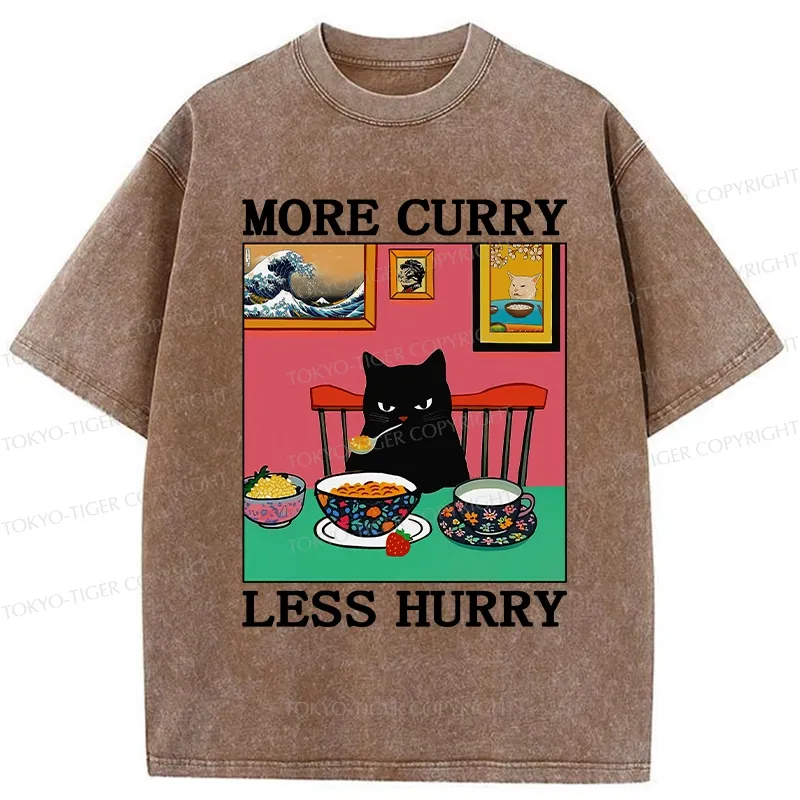 Tokyo-Tiger More Curry Less Hurry Washed T-Shirt