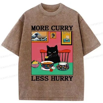 Tokyo-Tiger More Curry Less Hurry Washed T-Shirt