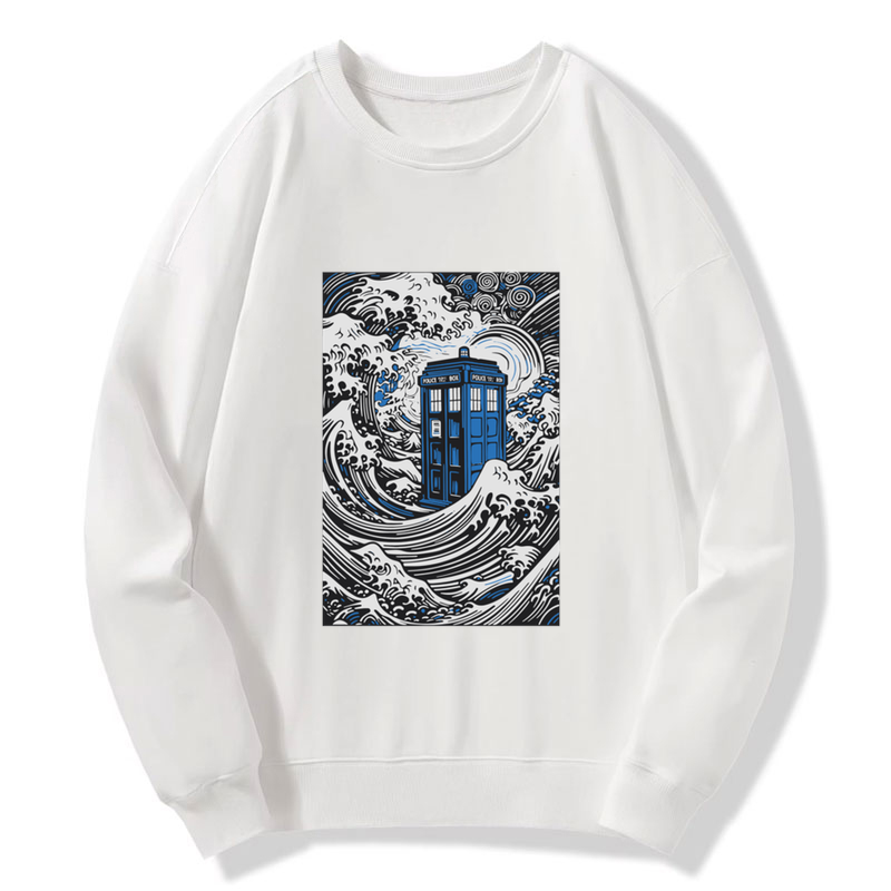Tokyo-Tiger The Great Wave Off Tardis Sweatshirt