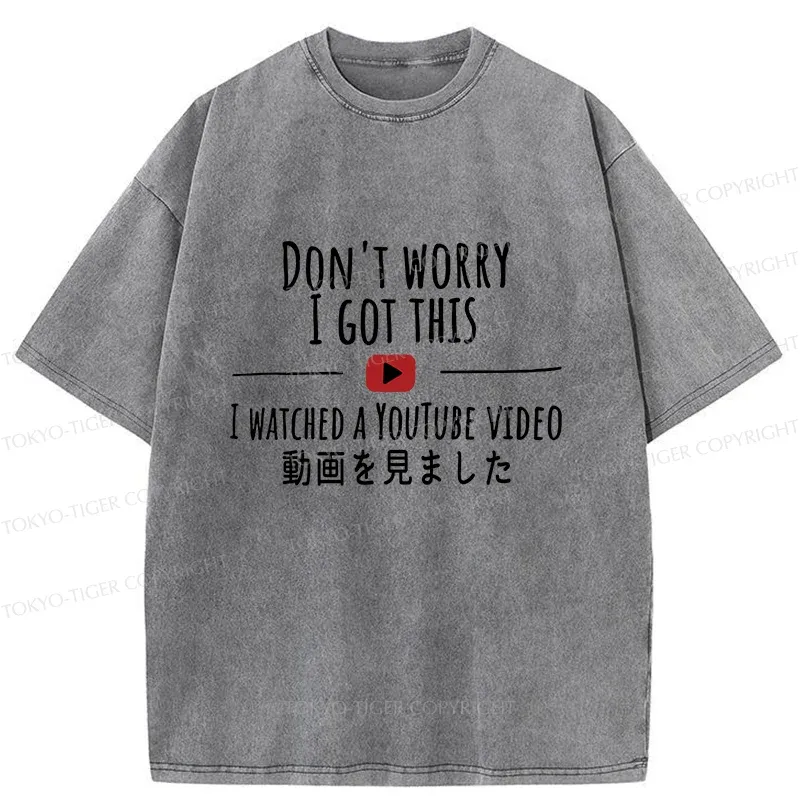 Tokyo-Tiger I Watched The Video Washed T-Shirt
