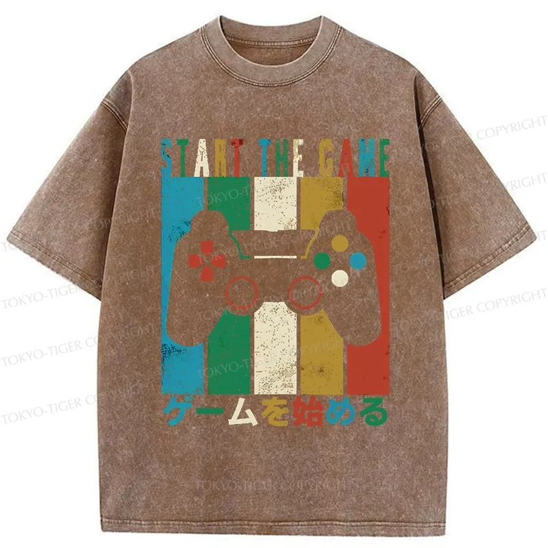 Tokyo-Tiger Start The Game Washed T-Shirt