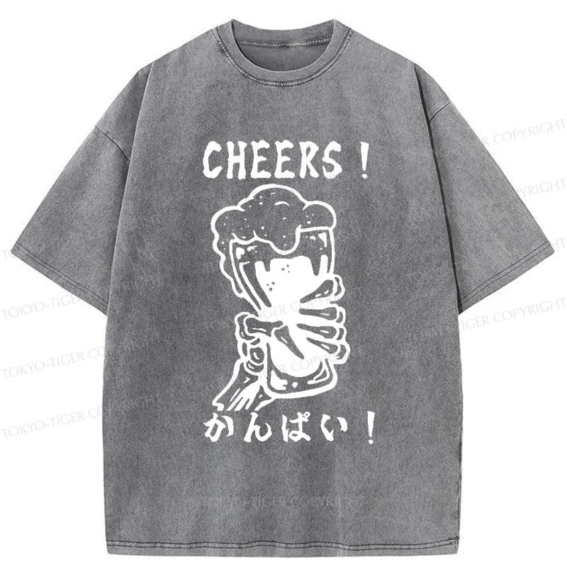 Tokyo-Tiger Cheers Together Washed T-Shirt