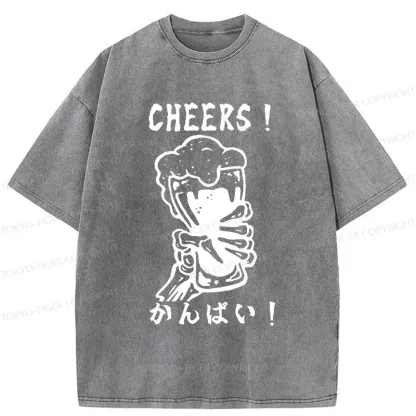 Tokyo-Tiger Cheers Together Washed T-Shirt