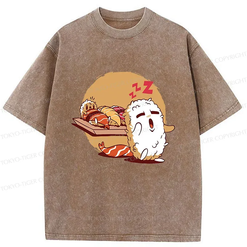 Tokyo-Tiger Sleepwalking Sushi Washed T-Shirt