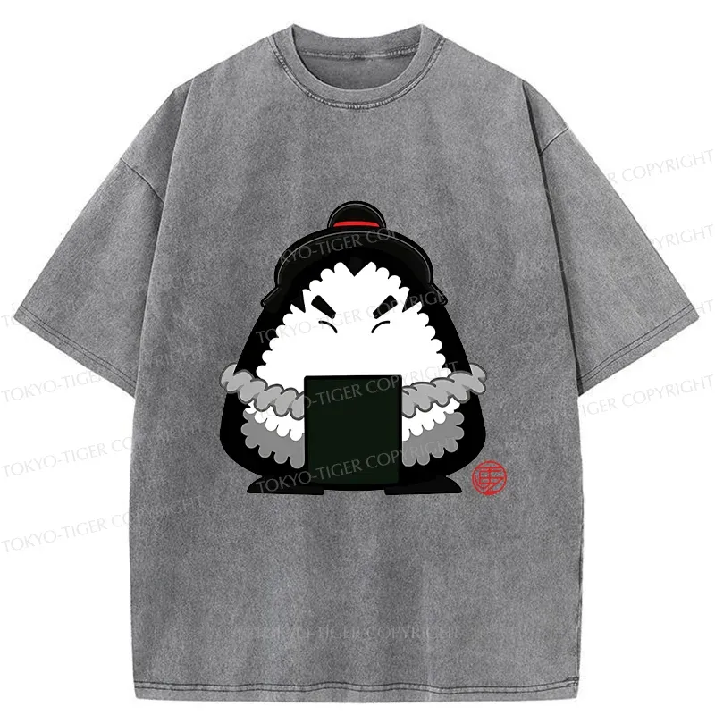 Tokyo-Tiger Onigiri Samurai Washed T-Shirt