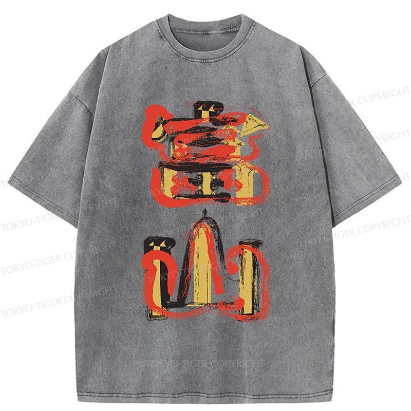 Tokyo-Tiger Toyama City Artistic Kanji Washed T-Shirt