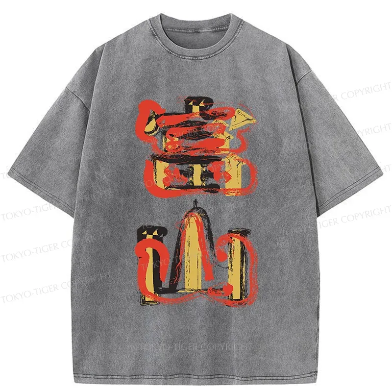 Tokyo-Tiger Toyama City Artistic Kanji Washed T-Shirt