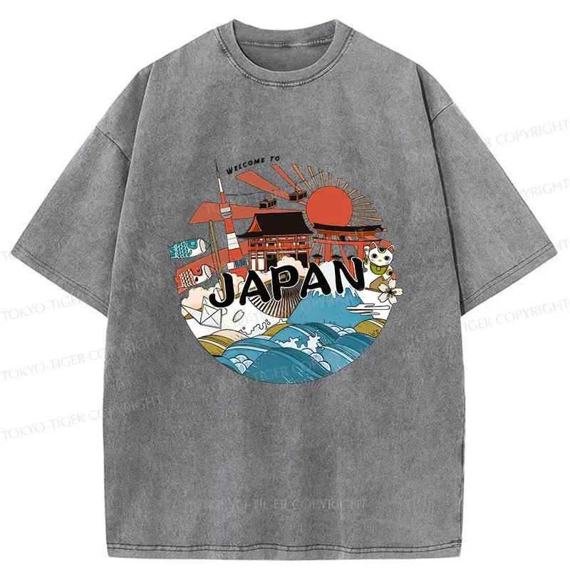 Tokyo-Tiger Welcome To Japan Washed T-Shirt